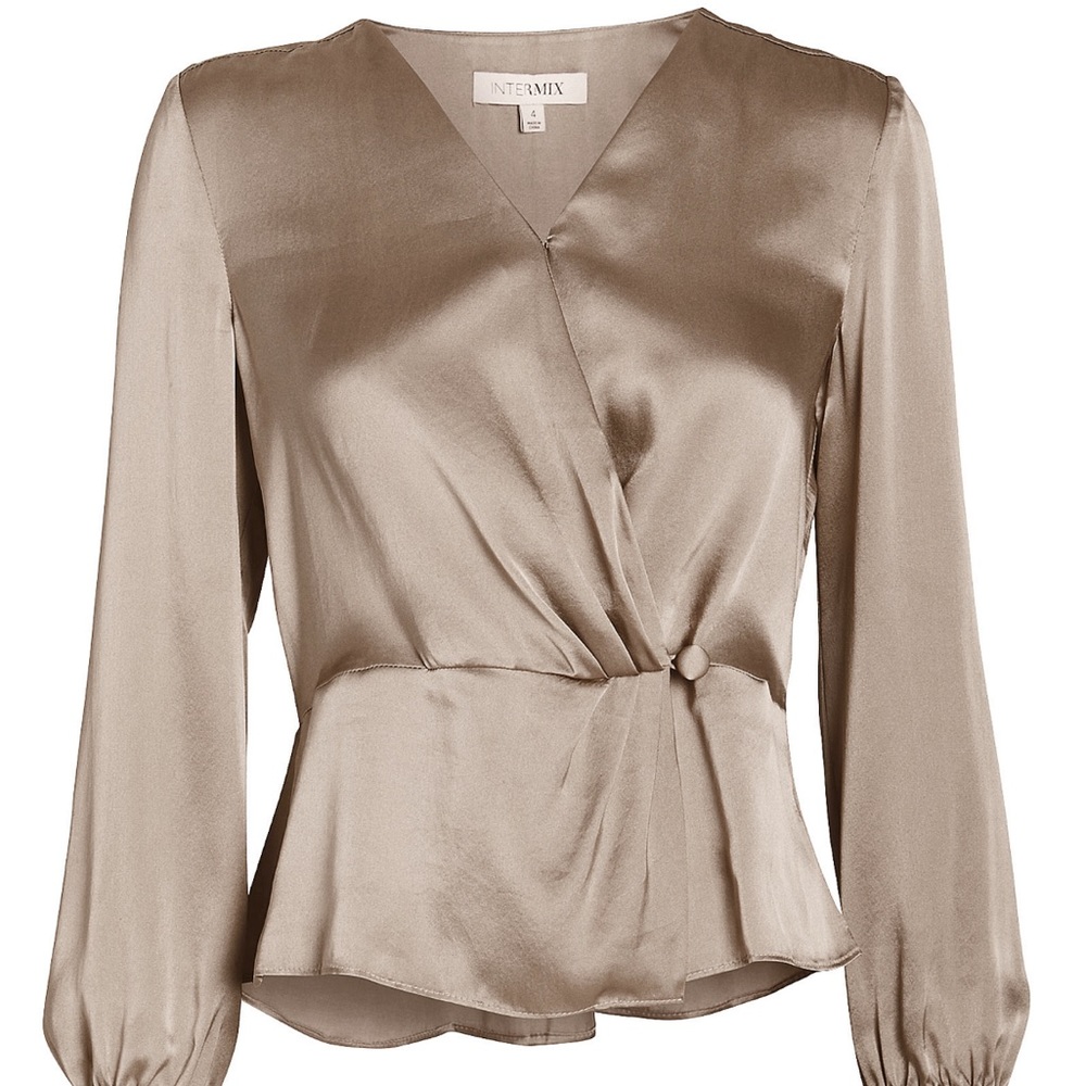 Intermix Silk Blouse with missing button (EASY FIX)